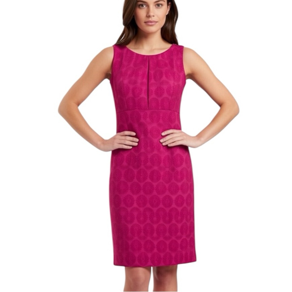 JUST...TAYLOR Fuchsia Floral Print Sheath Dress
